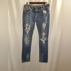Almost famous distressed size 3 jeans